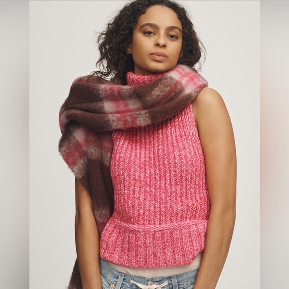 NWT! Anthropologie Pink Pilcro Turtleneck Tank Sweater - Multiple Sizes 🥐 - Picture 1 of 8
